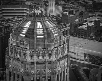 Buffalo City Hall Aerial Photo: Buffalo NY Skyline Art Print