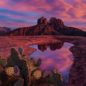 Sedona Arizona Print - Sedona Red Rock Valley , Spiritual Vortex - Southwest print - Desert Sunset Canvas - Arizona Print - Arizona Wall Art