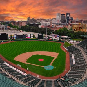 Photo of Rochester Red Wings Innovative Field – Rochester NY Baseball Stadium Wall Art, Upstate New York Sports Photography, Stadium Print
