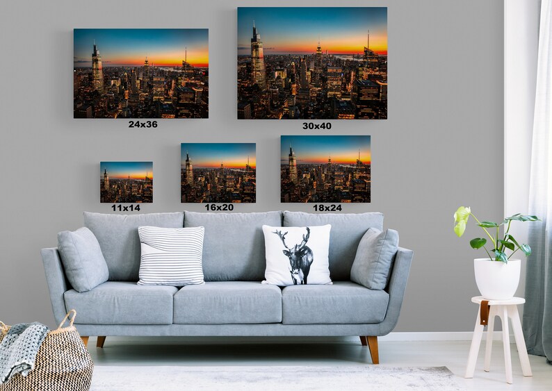 NYC Sunset Photo Print: Manhattan Skyline Wall Art - Etsy