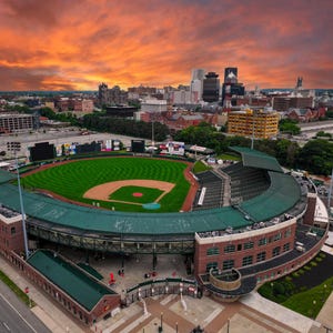 Aerial Photo of Innovative Field Rochester Red Wings – Upstate New York Baseball Stadium Wall Art, Rochester NY Sports Photo, Stadium Print