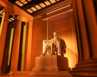 Washington DC Landmark - Abraham Lincoln Memorial Photo Print - Historic USA Art Decor
