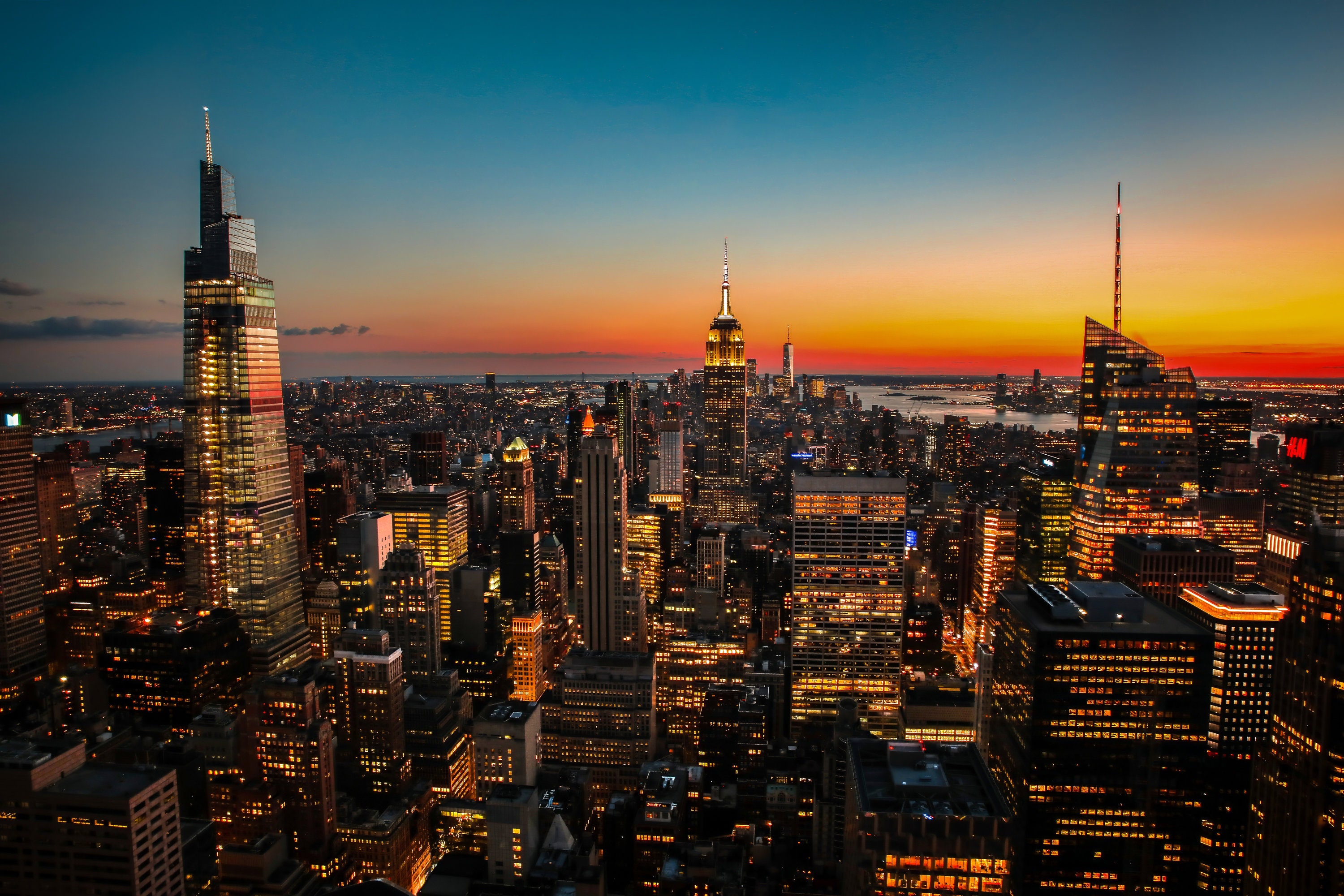 NYC Sunset Photo Print: Manhattan Skyline Wall Art - Etsy