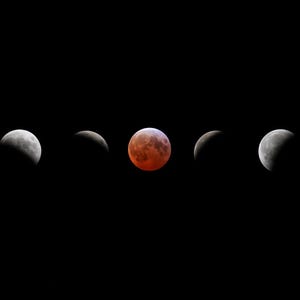 2025 Lunar Eclipse Blood Moon Pano Print - Astrophotography Wall Art - Celestial Decor - Moon Phase Composite - Space Gift