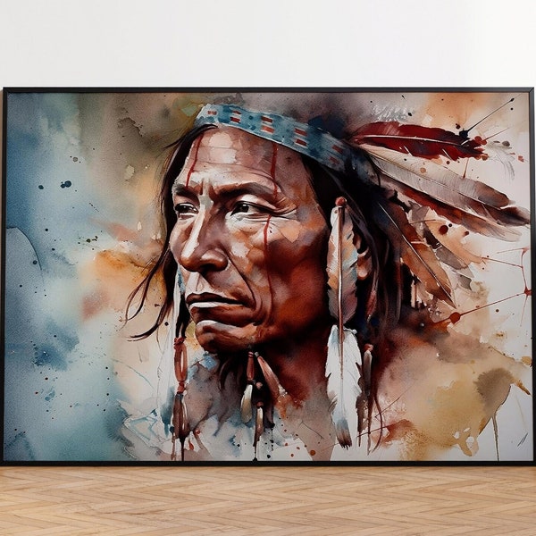 Mohawk Native American, Cherokee Indian, Mohawk Indian, Comanche Art, Mohawk Tribe, Cherokee Chief Print, Native American Art, Indian Decor