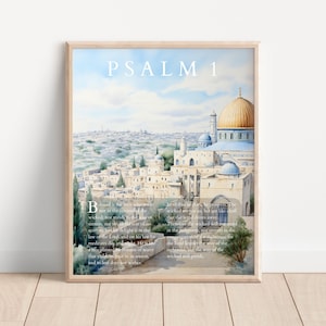 Psalm 1 Wall Art, Psalm 1 Print, Bible Verse Poster, Christian Printable Wall Decor, The 1st Psalm, Vintage Scripture Bible Verse Print
