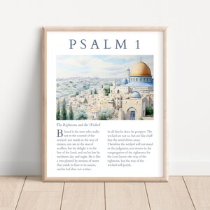 Psalm 1 Wall Art, Psalm 1 Print, Bible Verse Poster, Christian Printable Wall Decor, The 1st Psalm, Vintage Scripture Bible Verse Print