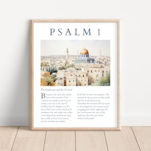 Psalm 1 Wall Art, Psalm 1 Print, Bible Verse Poster, Christian Printable Wall Decor, The 1st Psalm, Vintage Scripture Bible Verse Print