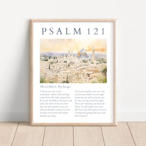 Psalm 121 Watercolor Print: Christian Home Decor (Digital Download)