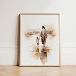 Christ with Child, MULTIPLE SIZES, Jesus Portrait, Jesus Painting, Jesus Print, Jesus Art, Jesus Wall Art, Jesus Watercolor, Home Decor