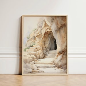 The Tomb is Empty, He is Risen, Jesus Christ, Christian Art Printable, Entry Wall Decor, Living Room Art, Bible Art, Christian Art, Jesus