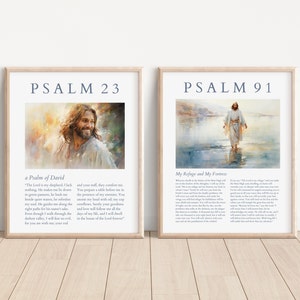 Psalm 23 91 Wall Art: Christian Bible Verse Prints (Digital Download)