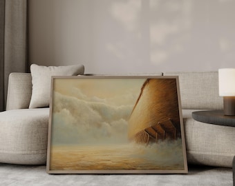 Noahs Ark Wall Art Print, Christian Nursery Decor, Religious Print, Bible Story Print, Faith-Inspired Kids Decor, Modern Christian Art