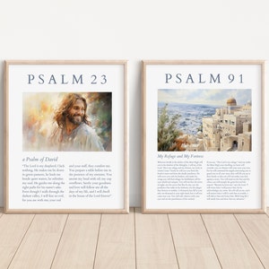 Psalm 23 91 Wall Art: Christian Bible Verse Prints (Digital Download)