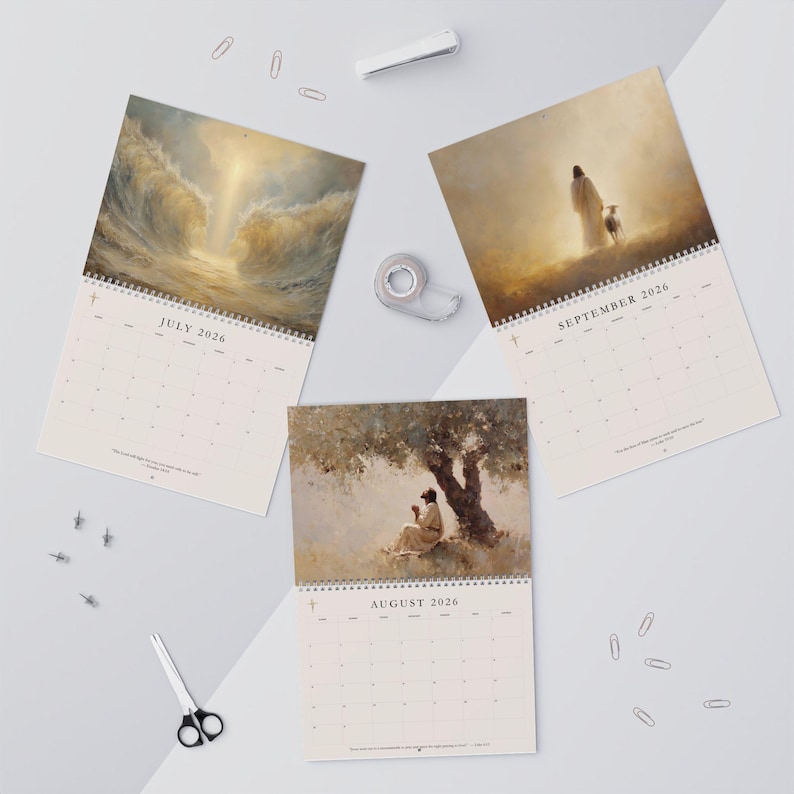 2026 Christian Wall Calendar | Jesus Art Calendar | Christian Calender ...