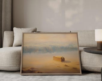 Noahs Ark Wall Art Print, Christian Nursery Decor, Religious Print, Bible Story Print, Faith-Inspired Kids Decor, Modern Christian Art