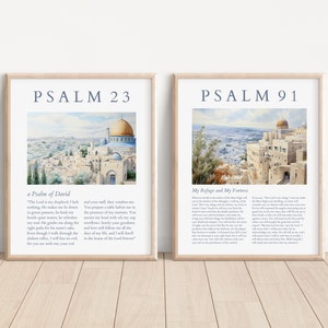 Psalm 23 & 91 Wall Art: Christian Bible Verse Prints (Digital Download)