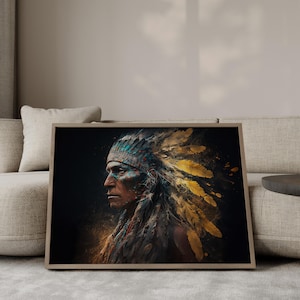 Native American Chief Poster: Mohawk, Cherokee, Comanche Art Print