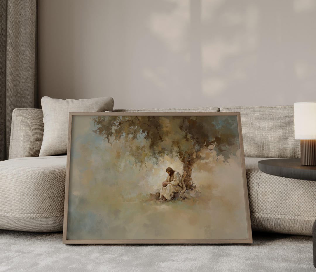 Faith Wall Art Print – Jesus in Prayer | Christian Decor for Home or ...
