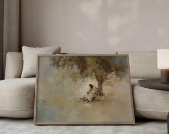 Faith Wall Art Print - Jesus im Gebet | Christliche Dekoration für Zuhause oder Geschenk geben