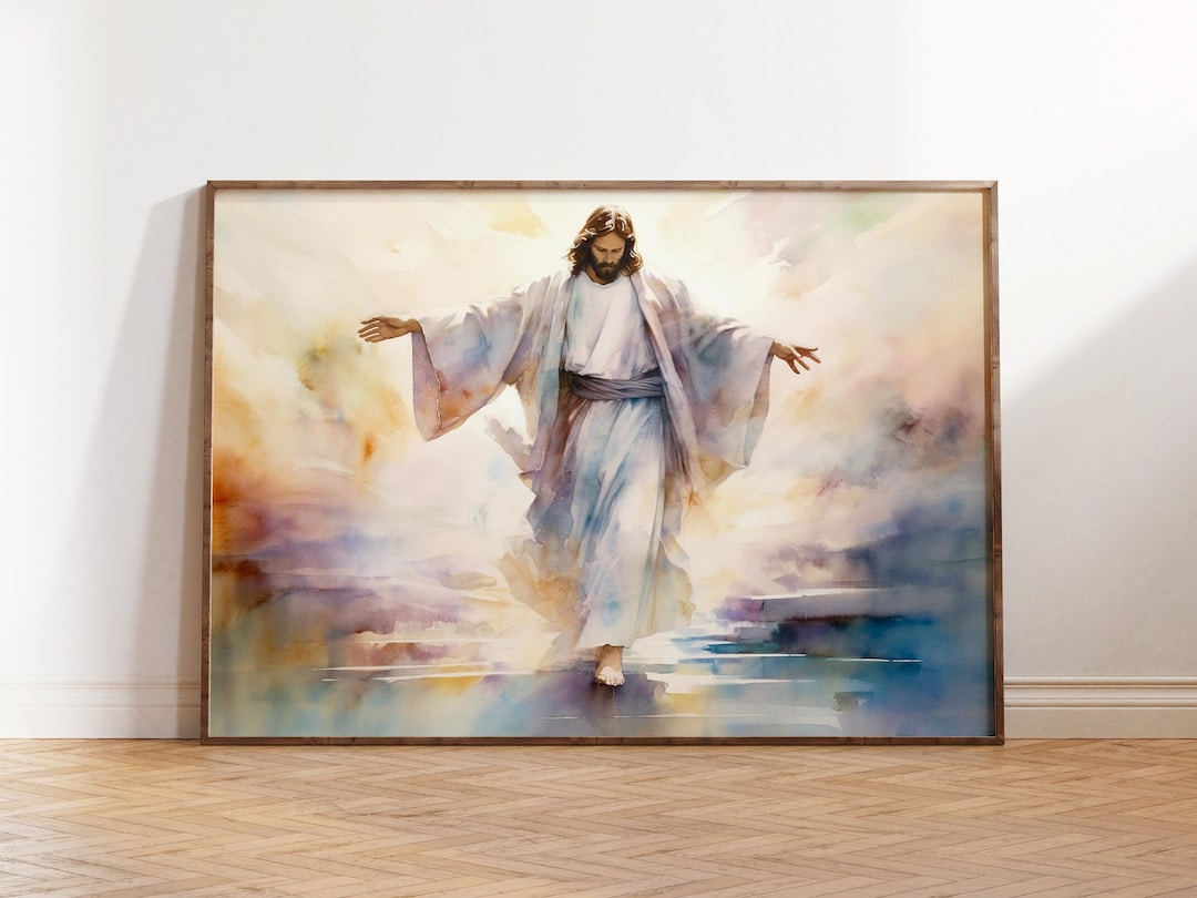 Jesus Walking on Water, Jesus Picture, Jesus Painting, Jesus Art