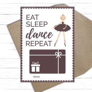 Carta stampabile per insegnante di danza / Carta recital di danza / Carta ballerina / Apprezzamento dell'insegnante di danza