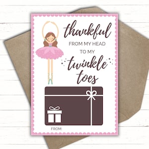 Printable Dance Teacher Thank You Gift Card Holder | Dance Teacher Appreciation | Dance Teacher Gift  |  Ballet Teacher Gift