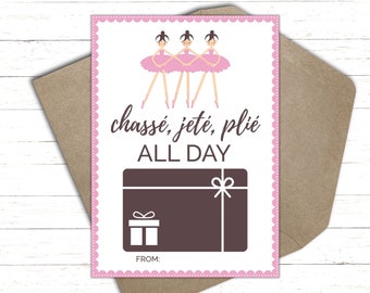 Printable Dance Teacher Thank You Card | Gift Card Holder | Dance Teacher Appreciation | Dance Teacher Gift  |  Ballet Teacher Gift