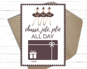Printable Dance Teacher Thank You Card | Gift Card Holder | Dance Teacher Appreciation | Dance Teacher Gift  |  Ballet Teacher Gift