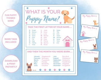 Game Puppy Health What Is Your Puppy Name Printable Game Puppy Dog