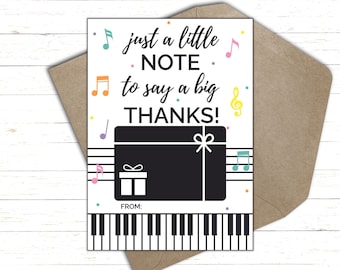 Music Teacher Gift Card Holder | Music Lover Appreciation Card | Band Teacher Thank You | Piano Teacher Appreciation