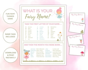 What is Your Fairy Name Printable Game | Fairy Themed Party Game | Fairy Name Game
