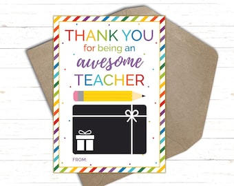 Titular de la tarjeta de regalo de agradecimiento del maestro / Apreciación del maestro / Regalo de fin de año escolar / Tarjeta de agradecimiento del maestro