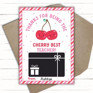 Cherry, a melhor professora de todos os tempos | Porta-cartão de agradecimento aos professores Cherry | Presente com tema Cherry | Presente de agradecimento aos professores Fruit | Presente de fim de ano