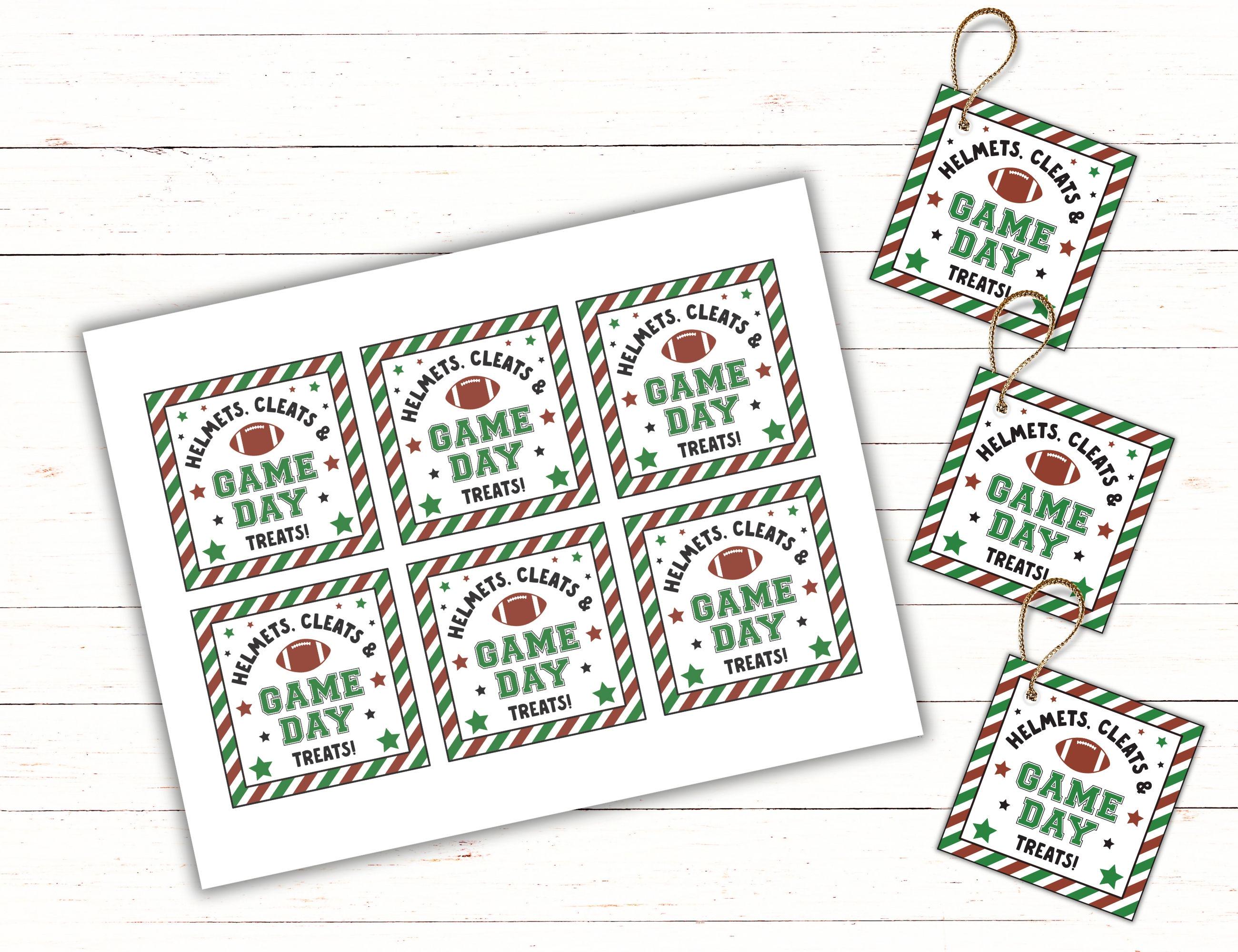 Football Game Day Favor Tags | Football Player Treat Bag Tags| Football ...