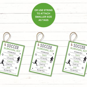 Printable Soccer Survival Kit | Soccer Team Gift Bag Idea | Soccer Team ...