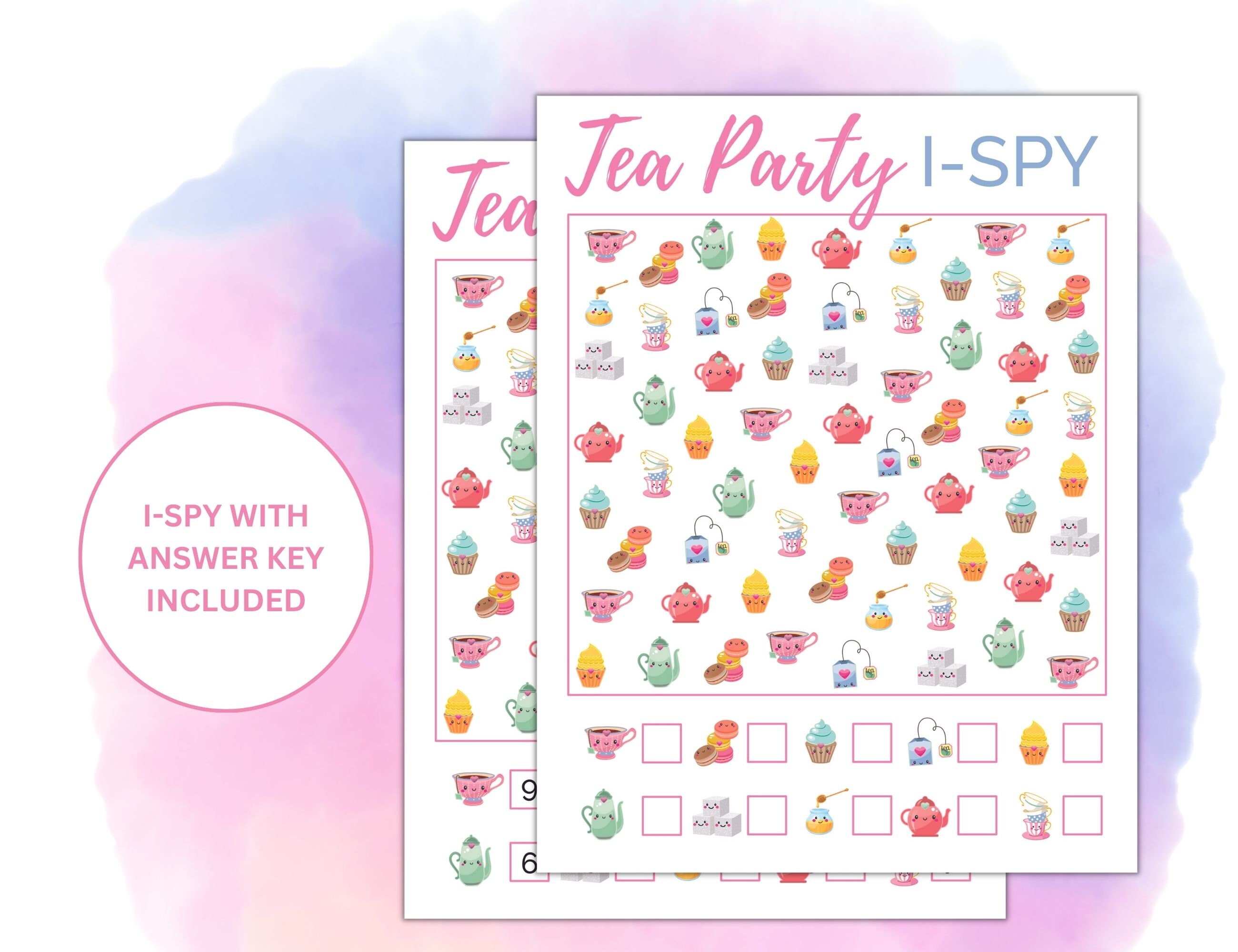 Printable Tea Party Games | Kid's Tea Party Activity Set | Children's ...