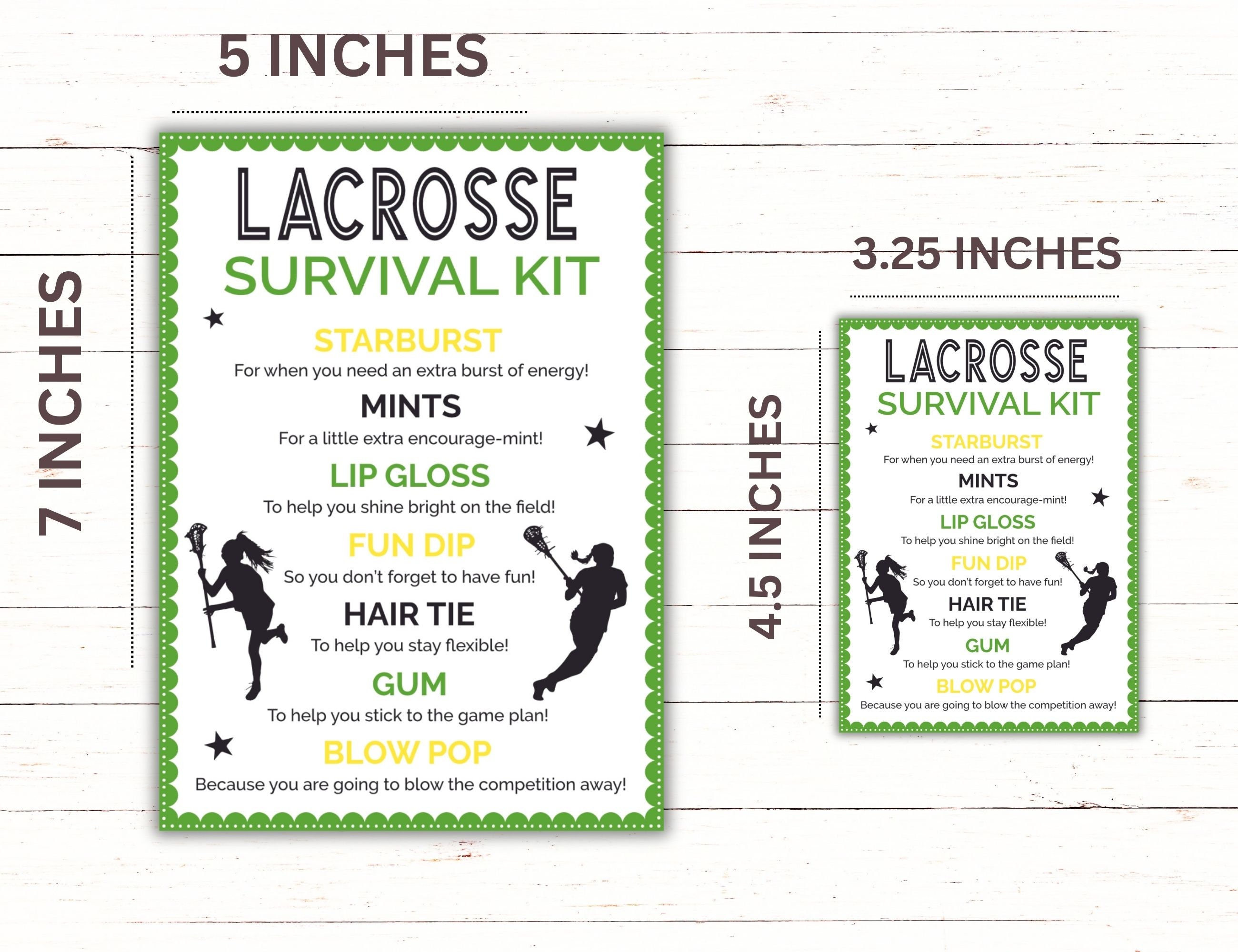 Printable Lacrosse Survival Kit Lacrosse Team Gift Bag Idea Lacrosse ...