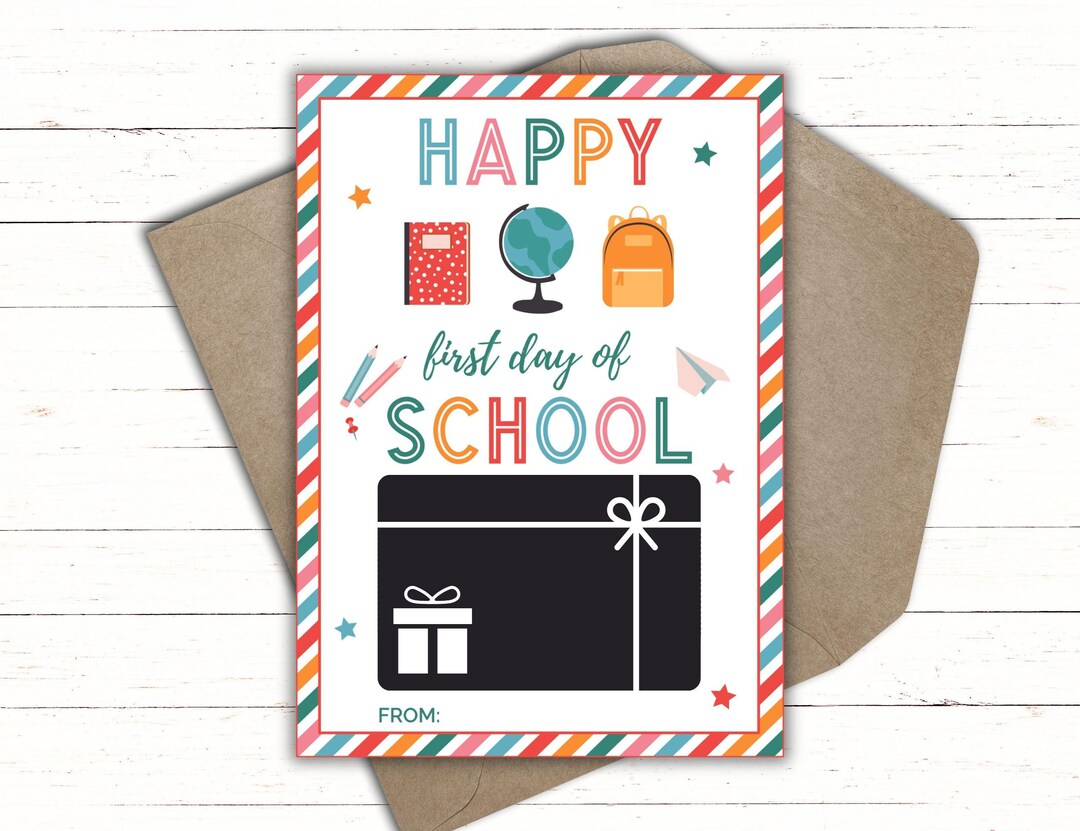 Happy First Day of School Gift Card Holder | Back to School Teacher ...