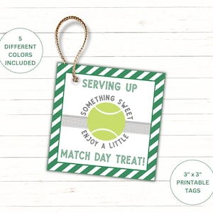Tennis Game Day Treat Tags | Tennis Player Treat Bag Tags| Tennis Goodie Bag | Tennis Team Gift Idea | Tennis Snack Tag