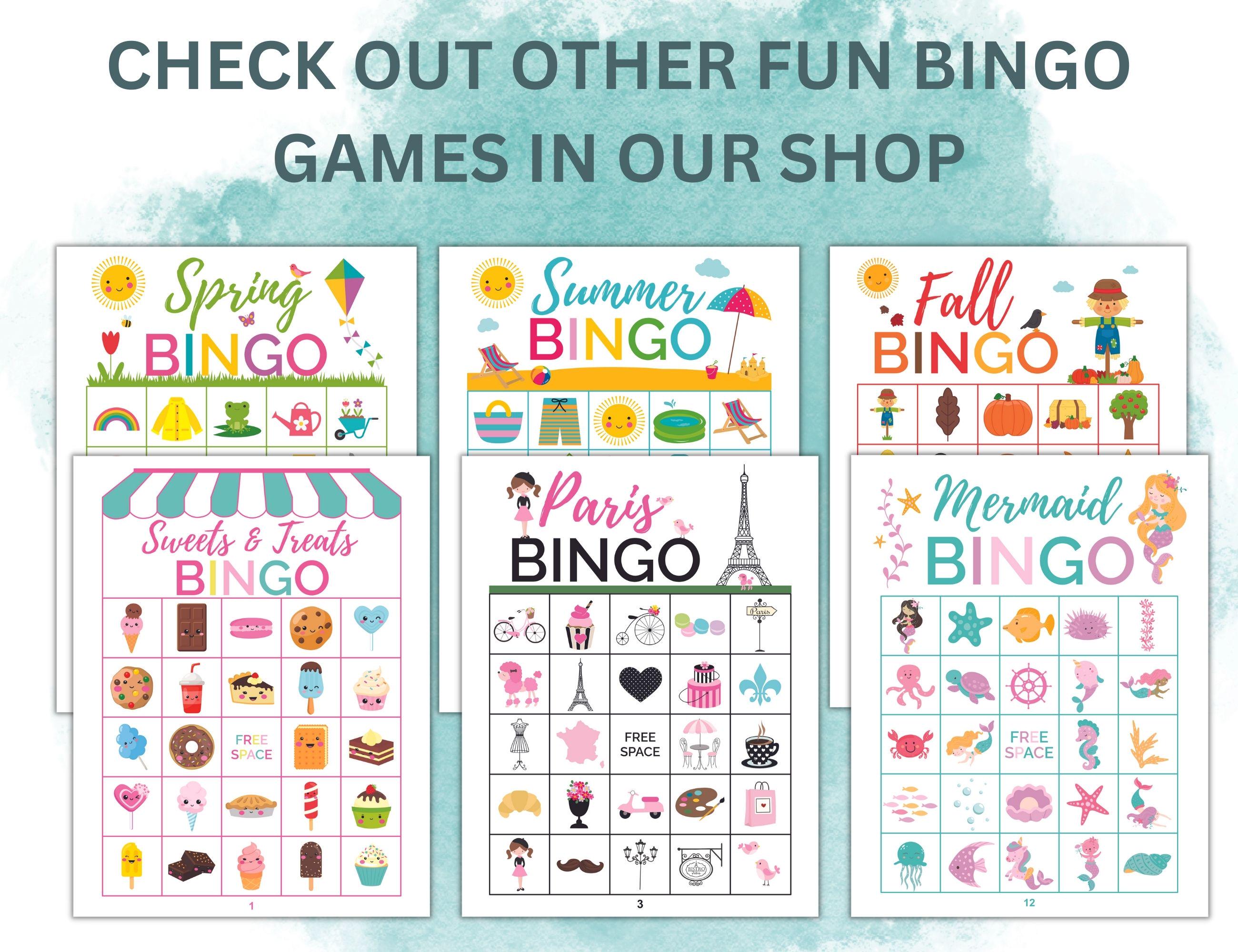 30 Printable Winter Themed Bingo Cards | Winter Party Games | Winter ...