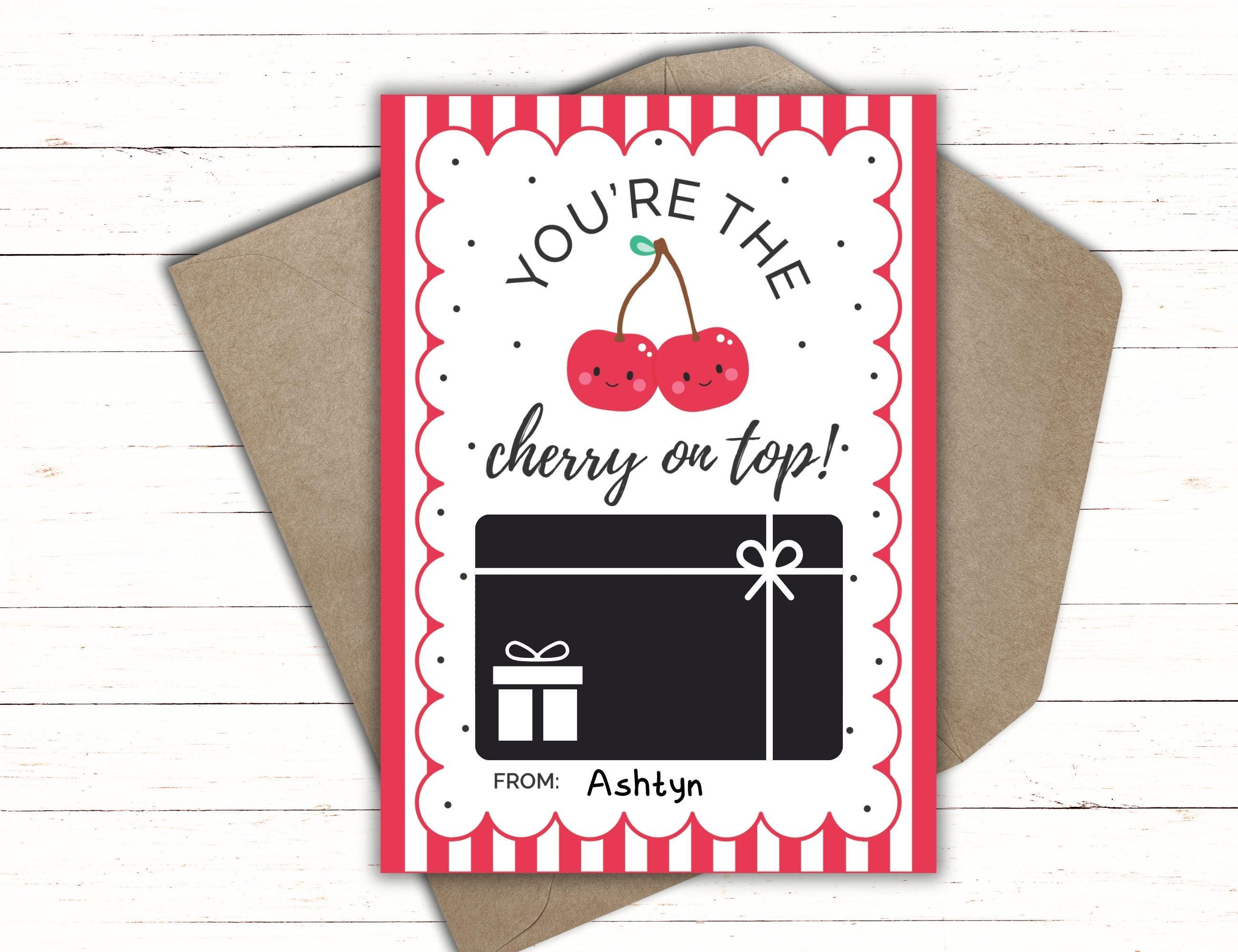 Cherry on Top Thank You Card | Cherry Teacher Appreciation Gift ...