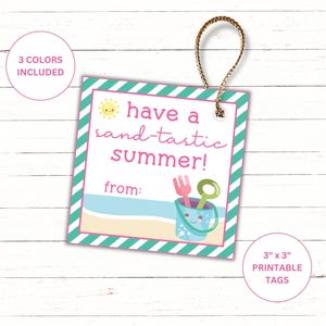 Heb een zandtastisch zomercadeaulabel | Cadeaus einde schooljaar voor scholieren | Cadeau zomervakantie | Klascadeaus | Tags zomerbedankjes