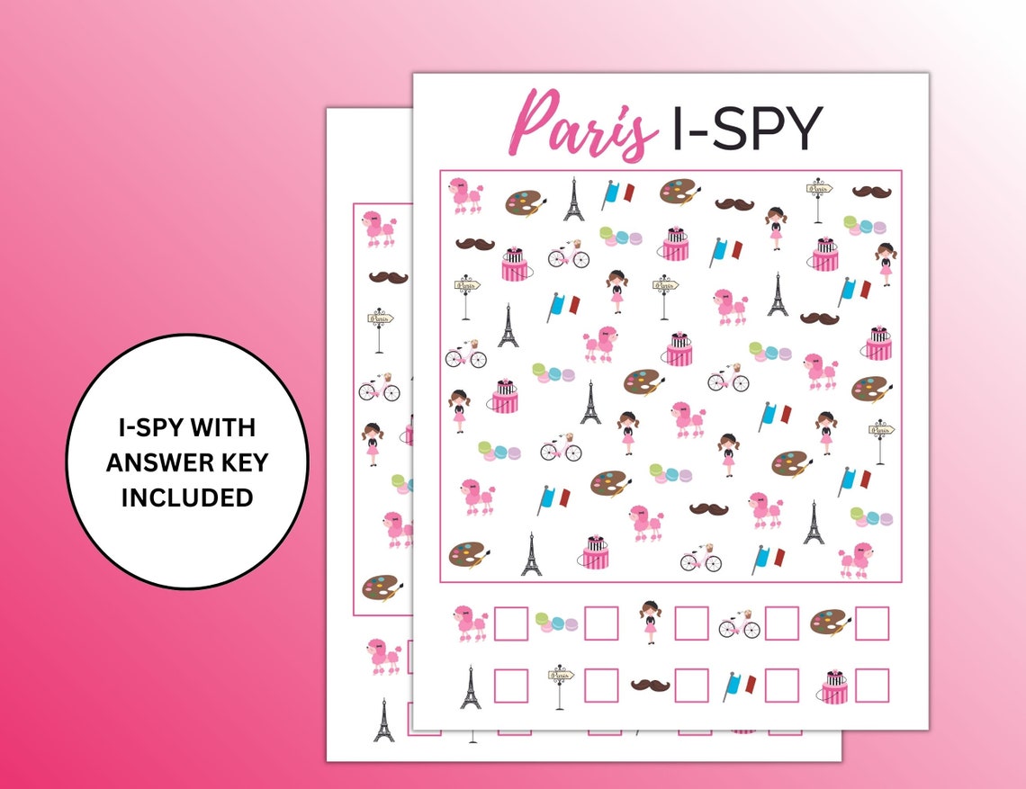 Printable Paris Games | Paris Activity Set | Paris Party Games | Paris ...
