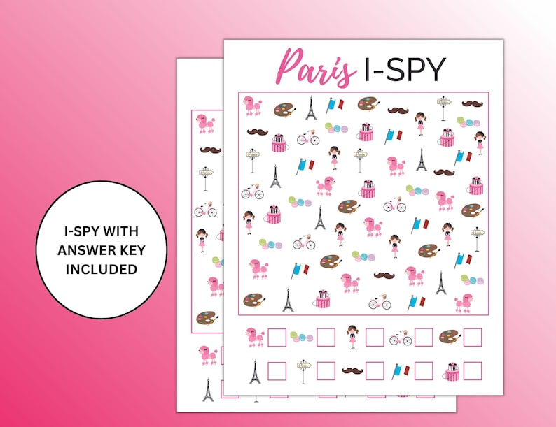 Printable Paris Games | Paris Activity Set | Paris Party Games | Paris ...
