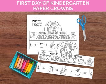 1st Day of Kindergarten Crown | First Day of School Crafts | Back to School Crafts | Paper Crown for Kids | Paper Headband