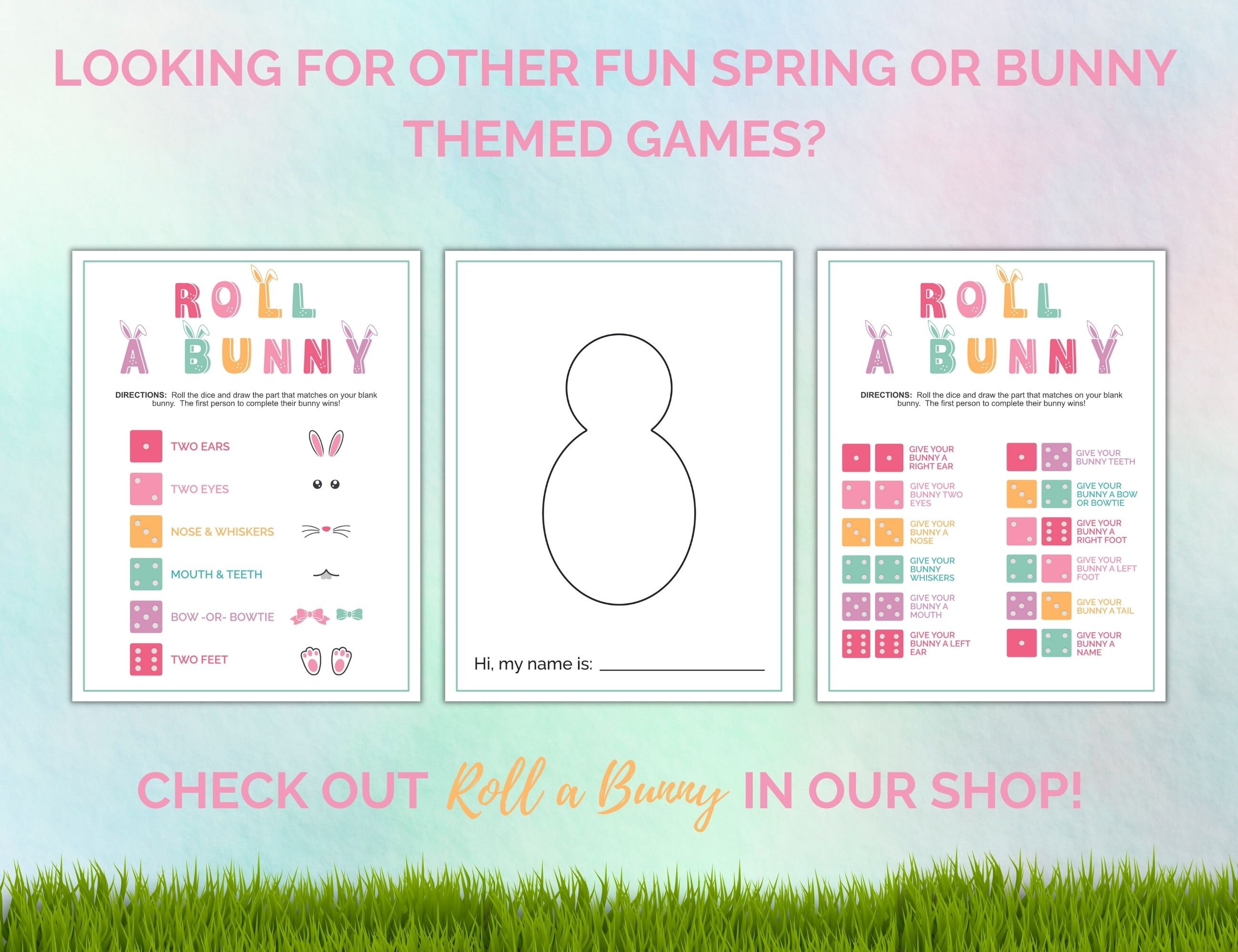 What is Your Bunny Name Printable Game | Spring Party Games | Bunny ...