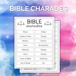 Bible Game | Bible Charades Game | Church Games | Bible Trivia | Bible Games for Kids | Sunday School Game | Youth Group Game | Bible Study