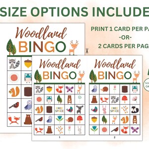 30 Printable Woodland Bingo Cards | Woodland Bingo for Kids | Woodland ...