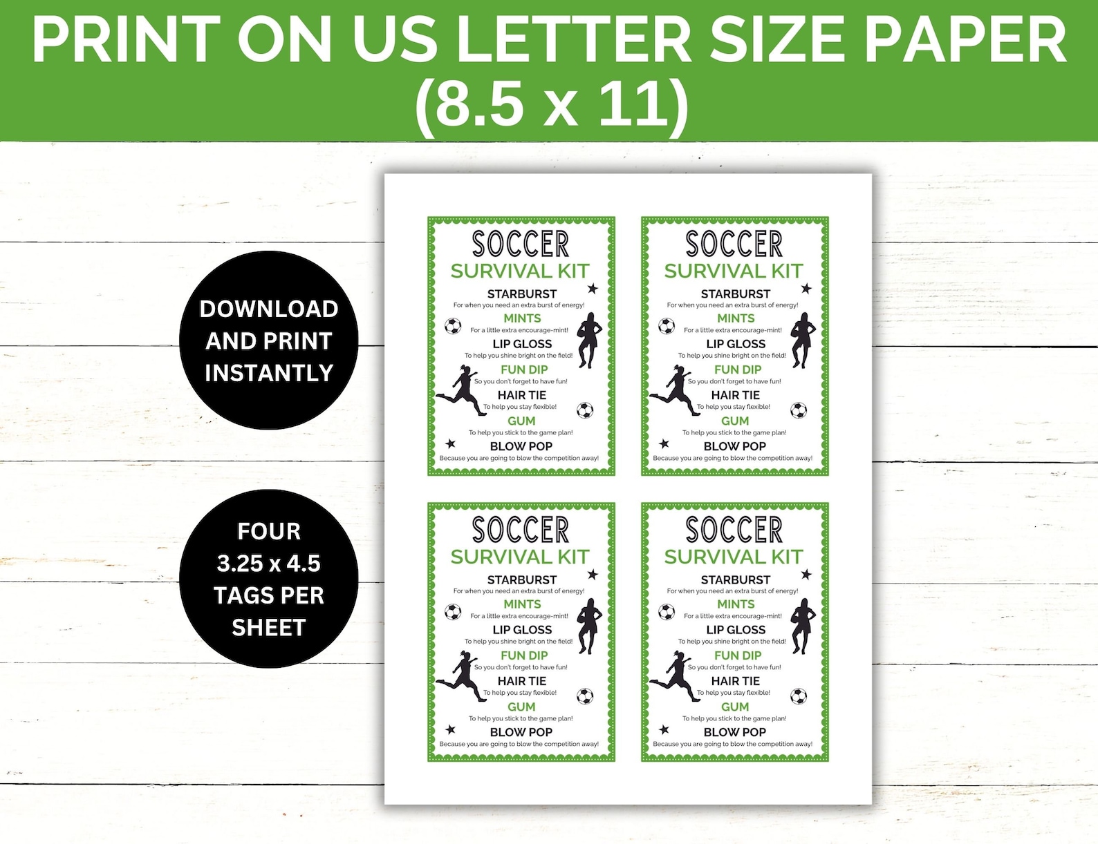 Printable Soccer Survival Kit | Soccer Team Gift Bag Idea | Soccer Team ...